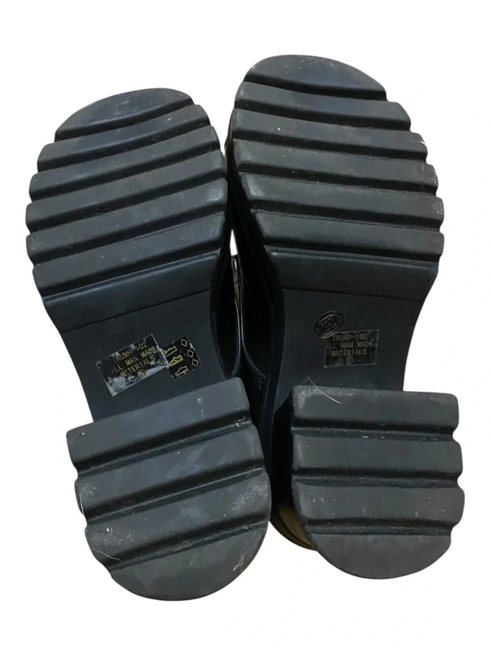Demonia Womens Trump-101 Black Tall Loafer Shoes Stomp Goth Chunky